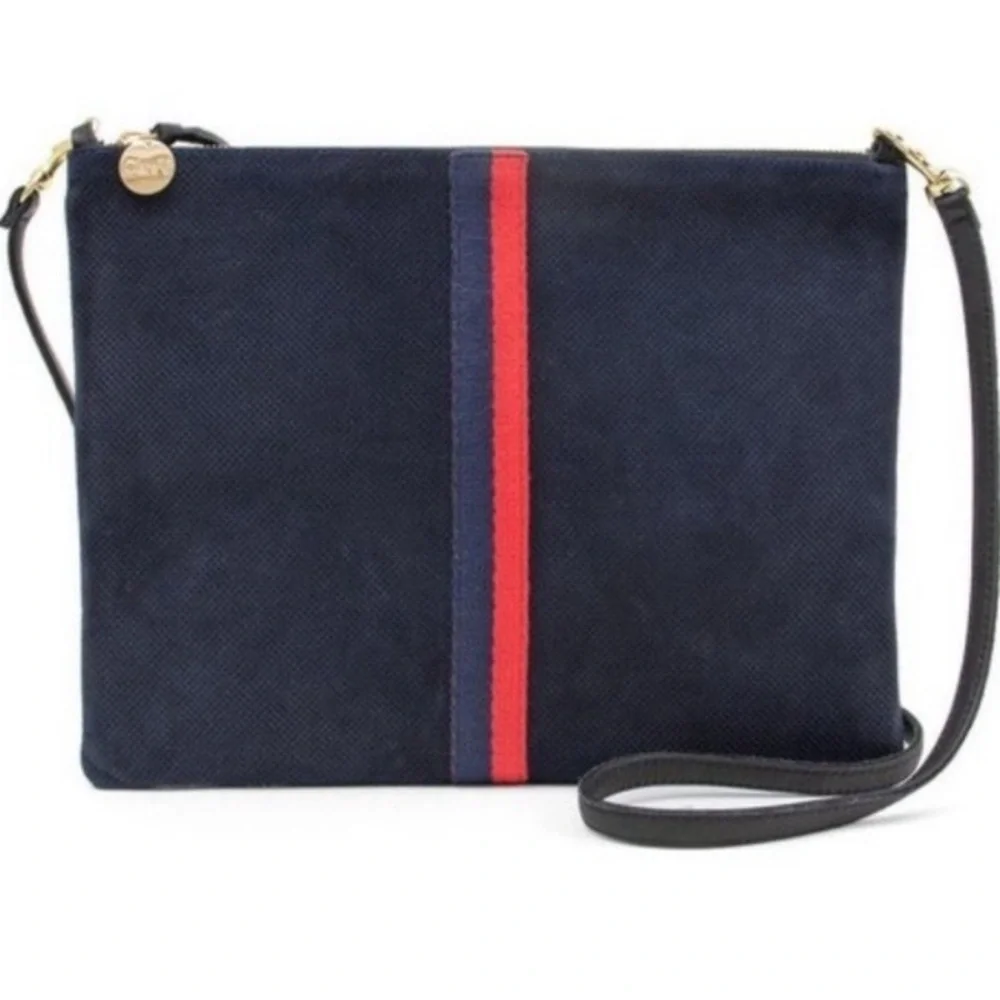 Clare V Navy Bag with Gold Accents
